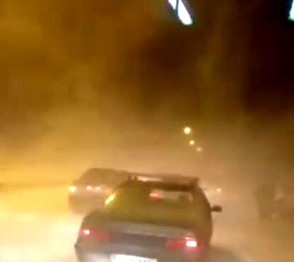 کولاک شدید در جاده اردبیل - نمین + تصادف زنجیره ای
