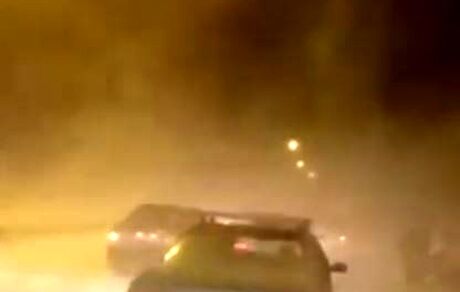 کولاک شدید در جاده اردبیل - نمین + تصادف زنجیره ای