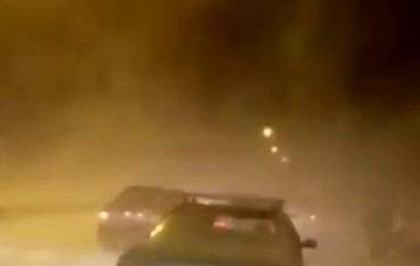 کولاک شدید در جاده اردبیل - نمین + تصادف زنجیره ای