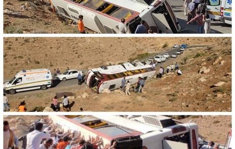 اتوبوس خبرنگاران محیط‌زیست در نقده و در راه دریاچه ارومیه واژگون شد / دو خبرنگار فوت کردند