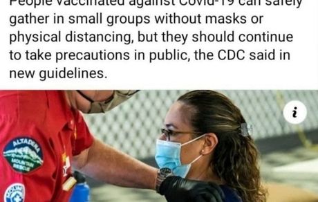 دیدار بدون ماسک در صورت تزریق واکسن کرونا