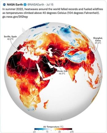 اعلام ناسا: اهواز گرمترین نقطه نیمکره شرقی کره زمین لقب گرفت
