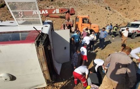 اسامی مصدومان واژگونی اتوبوس خبرنگاران