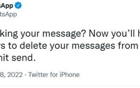 واتس‌اپ، مهلت حذف پیام را به بیش از ۲ روز افزایش داد