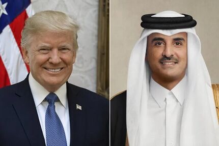 امیر قطر بعد از دیدار با لاریجانی با ترامپ گفت و گو کرد