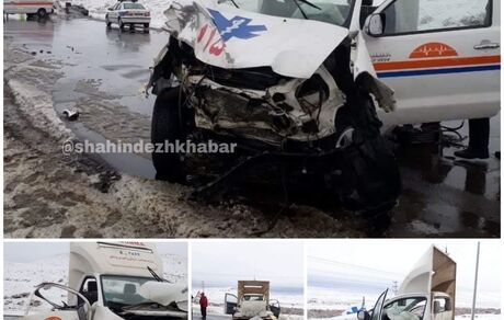 تصادف آمبولانس و ۴۰۵، دو فوتی در پی داشت