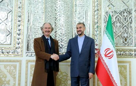 دیدار نماینده ویژه دبیر کل سازمان ملل متحد در امور سوریه با وزیر امور خارجه ایران
