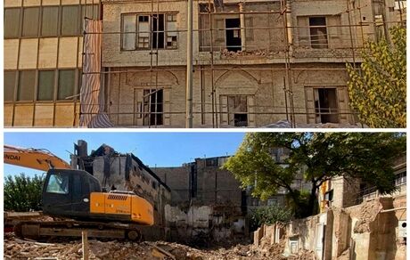 کافه ایران در خیابان انقلاب تخریب شد