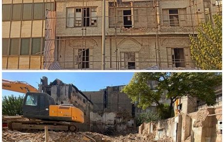 کافه ایران در خیابان انقلاب تخریب شد