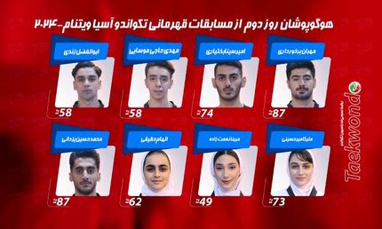 حریفان ۸ تکواندوکار تیم ملی ایران در آسیا مشخص شد