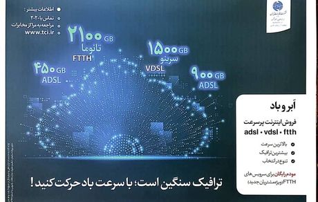 جشنواره فروش اینترنت پرسرعت ابر و باد شرکت مخابرات ایران
