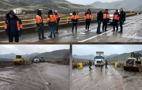 انسداد جاده قدیم تبریز - بستان آباد بدلیل برخورد موشک