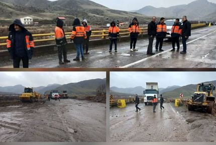انسداد جاده قدیم تبریز - بستان آباد بدلیل برخورد موشک