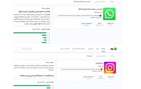 اینستاگرام و واتس‌اپ از مارکت‌های ایرانی حذف شدند