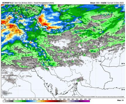 پیش بینی آغاز بارندگی از روز دوشنبه