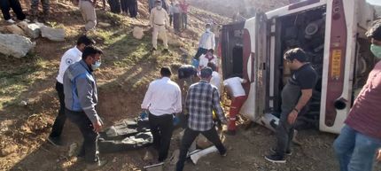 نقص فنی و ترمز دلیل حادثه واژگونی اتوبوس خبرنگاران
