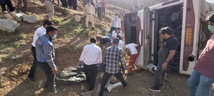 نقص فنی و ترمز دلیل حادثه واژگونی اتوبوس خبرنگاران