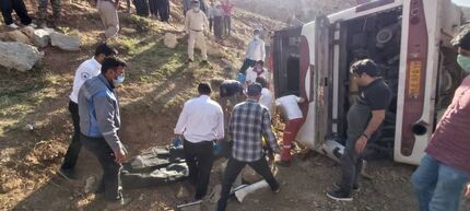 نقص فنی و ترمز دلیل حادثه واژگونی اتوبوس خبرنگاران