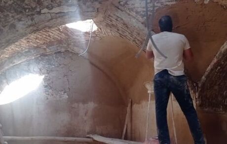 مرمت حمام کهنه و کاروانسرای دیودان شهرستان خرامه