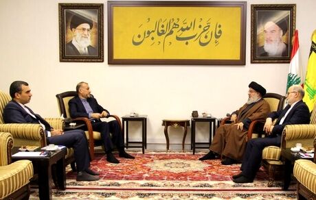 دیدار وزیر خارجه ایران با سیدحسن نصرالله