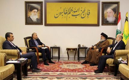 دیدار وزیر خارجه ایران با سیدحسن نصرالله