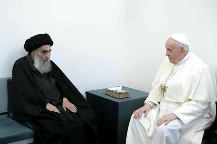 پایان دیدار پاپ فرانسیس با آیت الله سیستانى