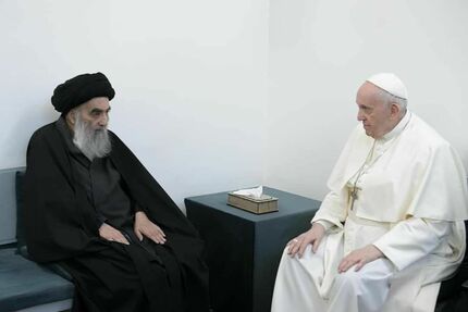 پایان دیدار پاپ فرانسیس با آیت الله سیستانى