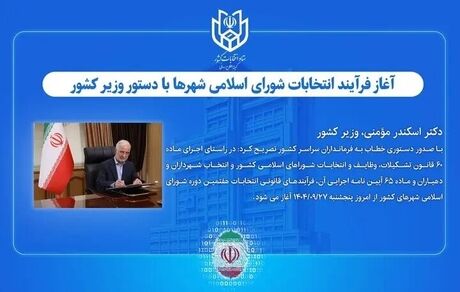 شروع فرایند انتخابات شورای اسلامی شهرها