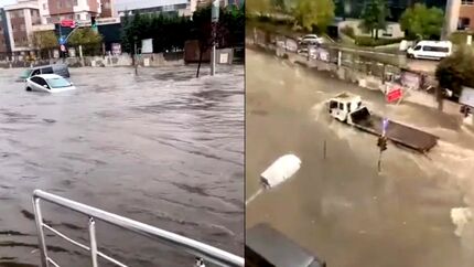 بارش شدید باران منجر به وقوع سیل در استانبول شد