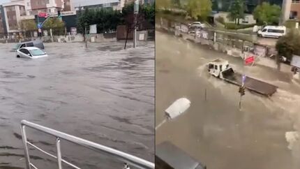 بارش شدید باران منجر به وقوع سیل در استانبول شد