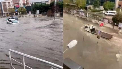بارش شدید باران منجر به وقوع سیل در استانبول شد