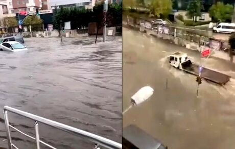 بارش شدید باران منجر به وقوع سیل در استانبول شد