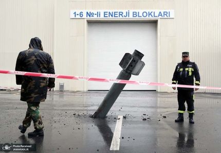 عکس| تصویری از موشک منفجر نشده در آذربایجان