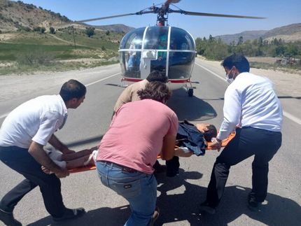 حمله ۴ خرس به مرد افغانستانی در ارتفاعات بویراحمد و امداد هوایی توسط اورژانس