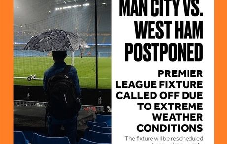 طوفان به بازی منچسترسیتی - وستهام هم رسید