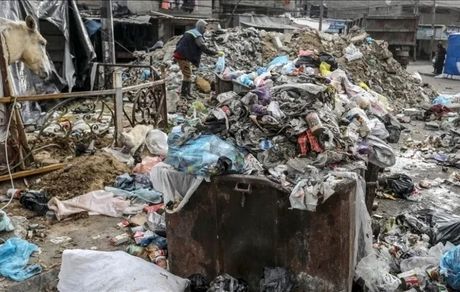 تلمبار شدن ۲۷۰ هزار تن زباله جامد در نوار غزه 