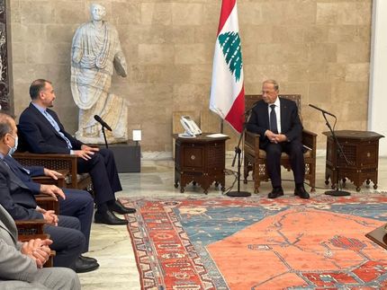دیدار امیرعبداللهیان با رئیس جمهور لبنان