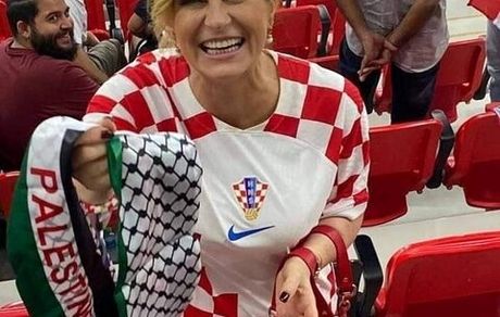 رئیس جمهور کرواسی با پرچم فلسطین در دیدار با بلژیک