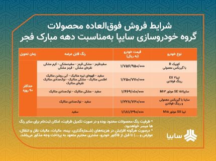 فروش فوق‌العاده سایپا آغاز شد