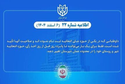 داوطلبان انتخابات شوراهای شهر و روستا، یک بار امکان تغییر حوزه انتخابیه دارند