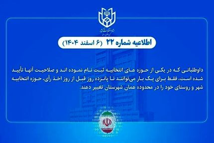 داوطلبان انتخابات شوراهای شهر و روستا، یک بار امکان تغییر حوزه انتخابیه دارند