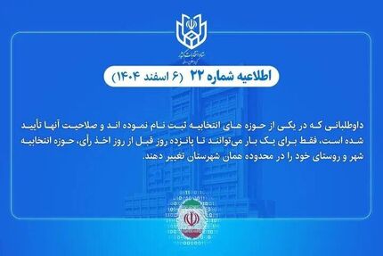داوطلبان انتخابات شوراهای شهر و روستا، یک بار امکان تغییر حوزه انتخابیه دارند