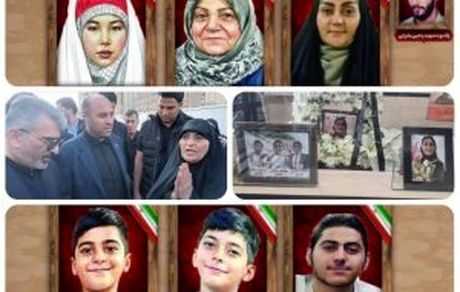 وداع خانواده بانک مسکن با همکار شهید جنگ رمضان / «فرزانه بقرایی» و فرزندانش تا بهشت بدرقه شدند
