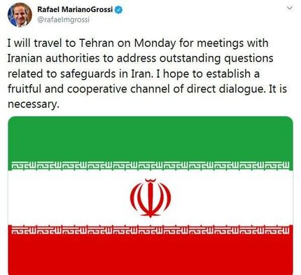 مدیرکل آژانس: دوشنبه به تهران سفر می‌کنم
