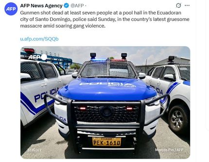 قتل ۷ نفر در سالن بیلیارد در اکوادور