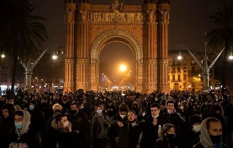 هفتمین روز تجمعات اعتراضی در بارسلون اسپانیا