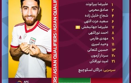 اعلام ترکیب تیم ملی فوتبال برابر عراق