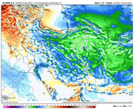 کاهش قابل توجه دمای هوا از روز جمعه