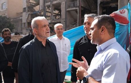 بازدید رئیس جمهور از مناطق و منازل آسیب دیده در جنگ اخیر