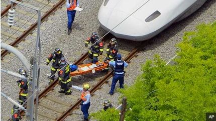 خروج قطار از ریل در ژاپن